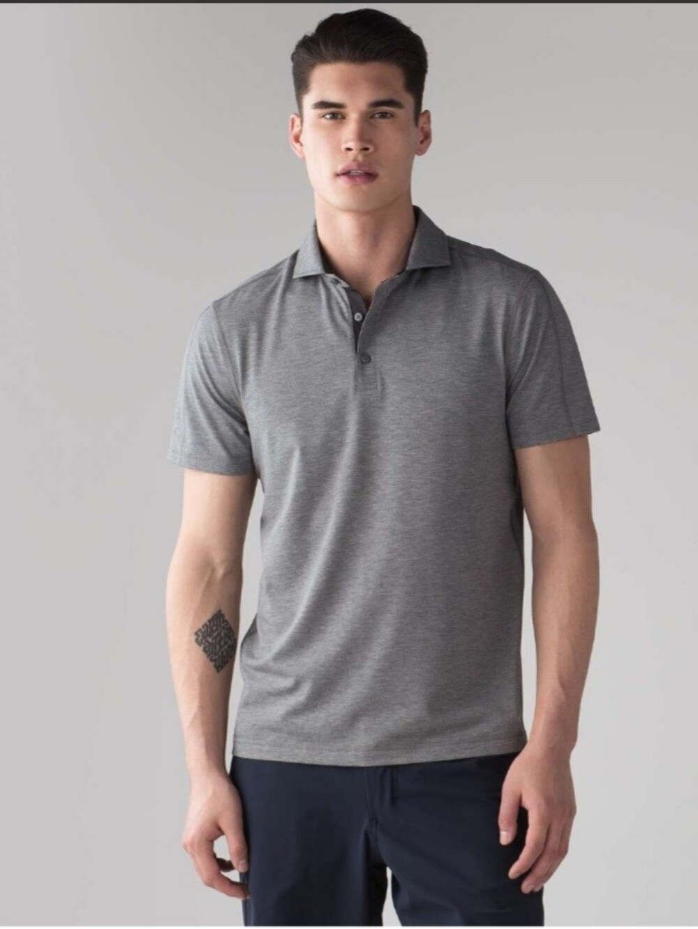 Lululemon Evolution Polo/Heathered Fog Horn Size XS
